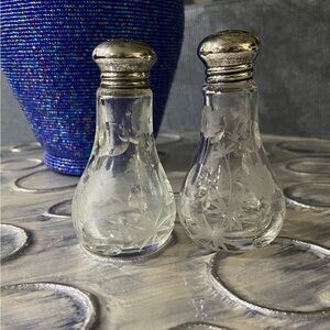 Antique American Brilliant Cut Glass S&P Shakers